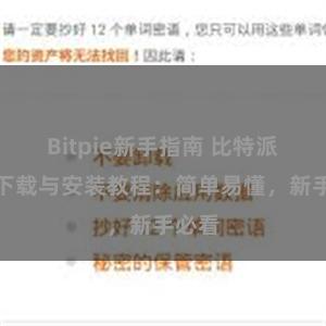 Bitpie新手指南 比特派钱包下载与安装教程：简单易懂，新手必看