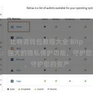 比特派钱包教程大全 Bitpie钱包：强大的隐私保护功能，守护您的资产