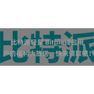 比特派轻量 Bitpie钱包用户的福利大放送，快来领取吧！