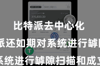 比特派去中心化  比特派还如期对系统进行罅隙扫描和成立